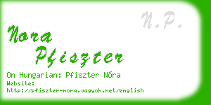 nora pfiszter business card