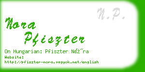 nora pfiszter business card